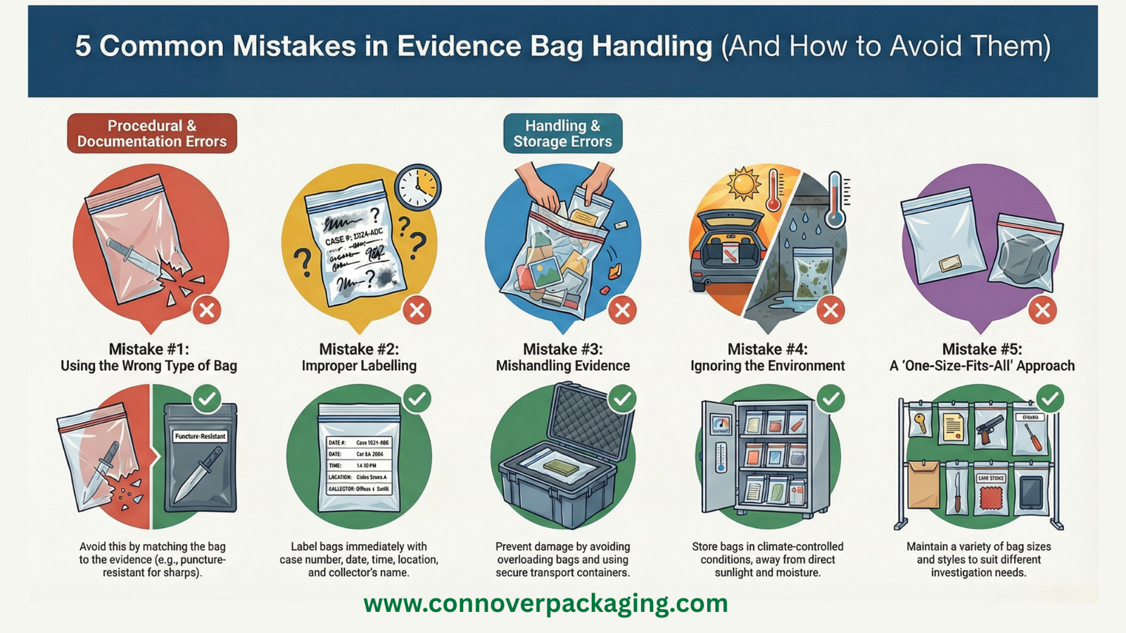 Top Mistakes When Using Plastic Evidence Bags
