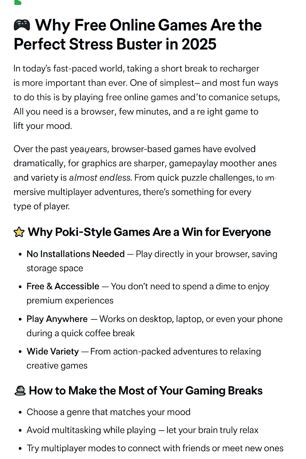 The Ultimate Guide to Poki Games: Top 10 Categories for Every Gamer