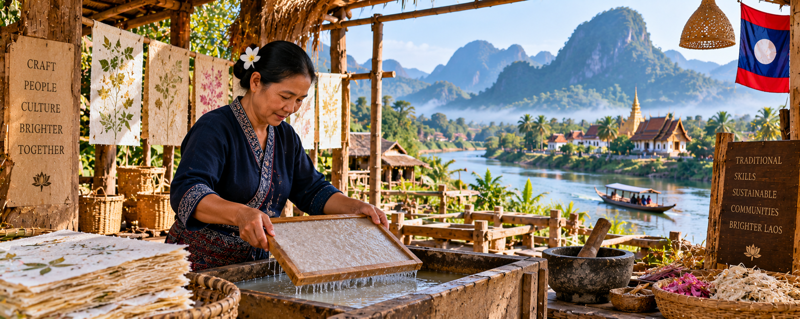 Exploring Laos' Traditional Paper-Making Villages and Craft Heritage