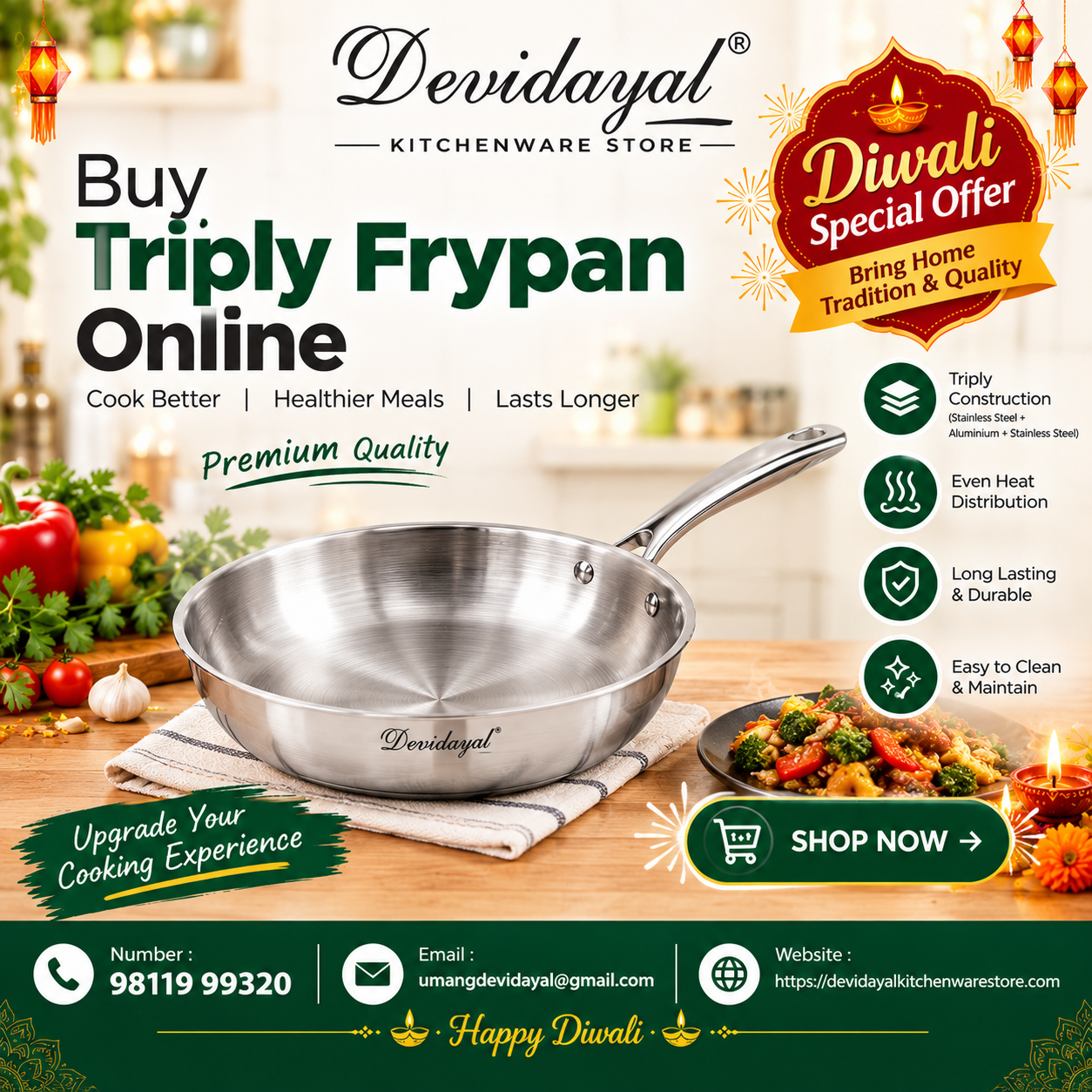 Buy Triply Frypan Online – Upgrade Your Everyday Cooking with Premium Quality