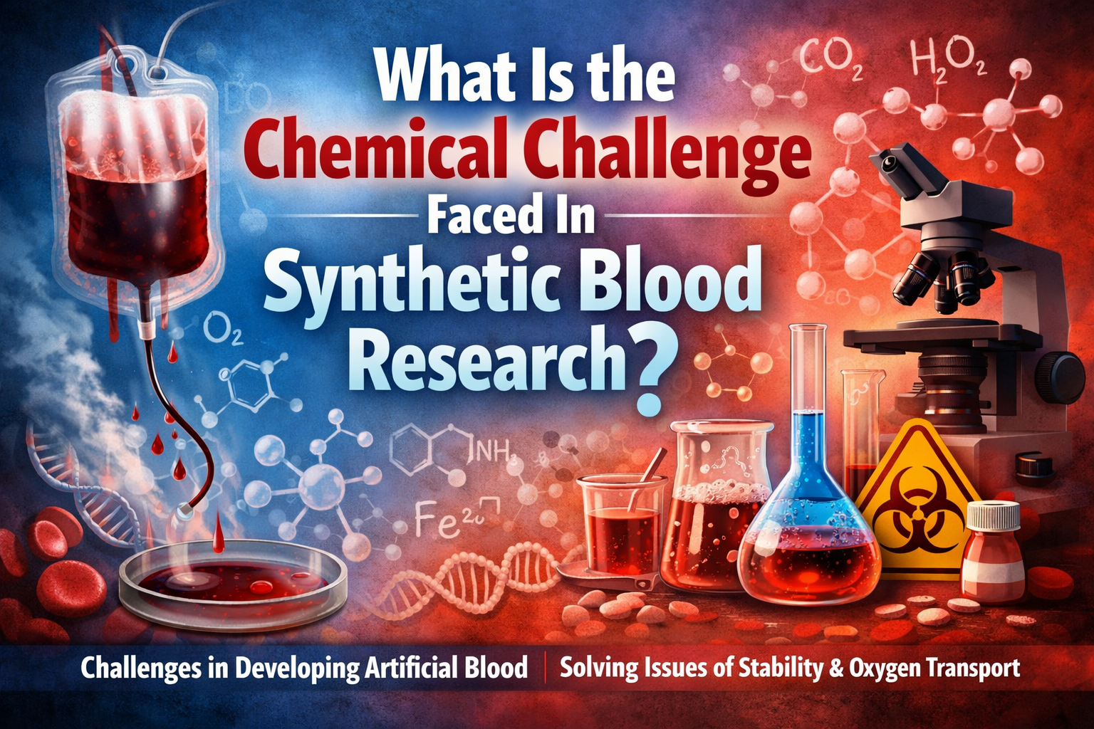 What Is the Chemical Challenge Faced In Synthetic Blood Research?
