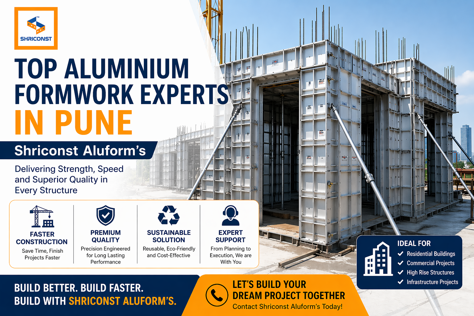 Top Aluminium Formwork Experts in Pune – Shriconst Aluform’s