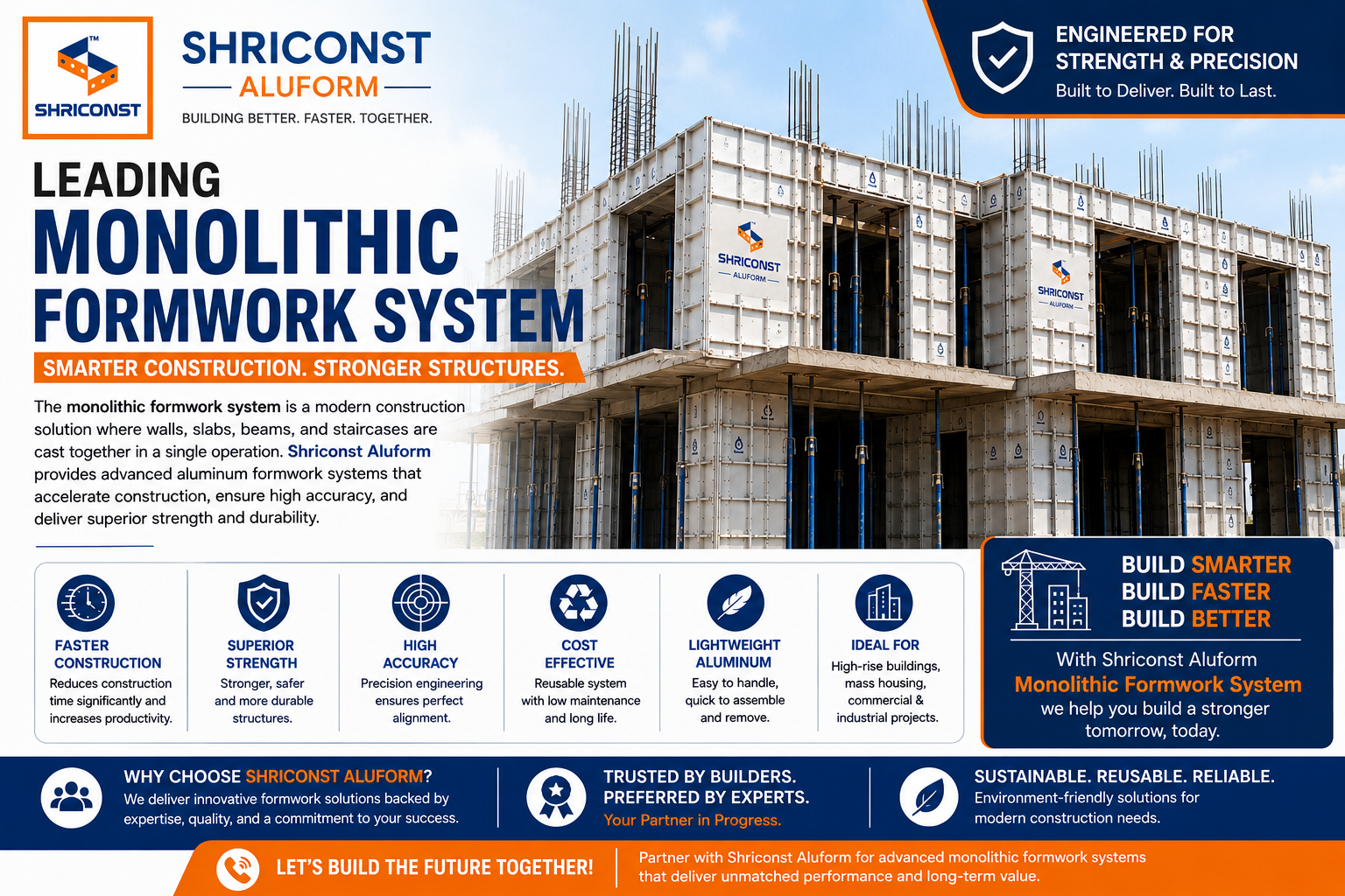 Leading Monolithic Formwork System Experts | Shriconst Aluform