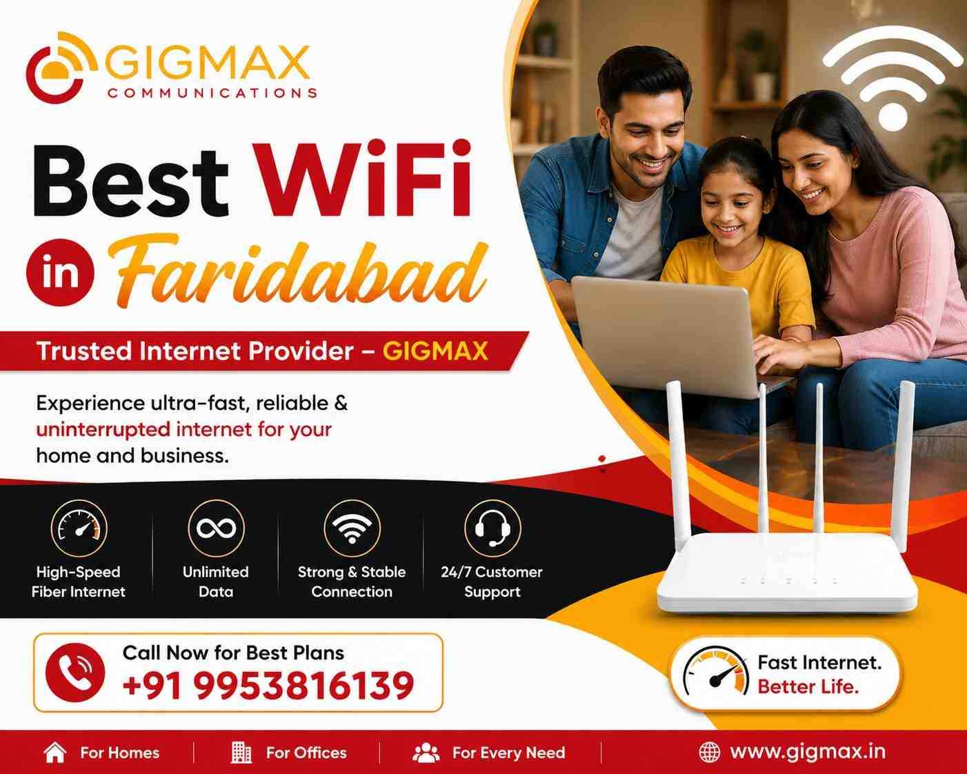 Best WiFi in Faridabad | Trusted Internet Provider – GIGMAX
