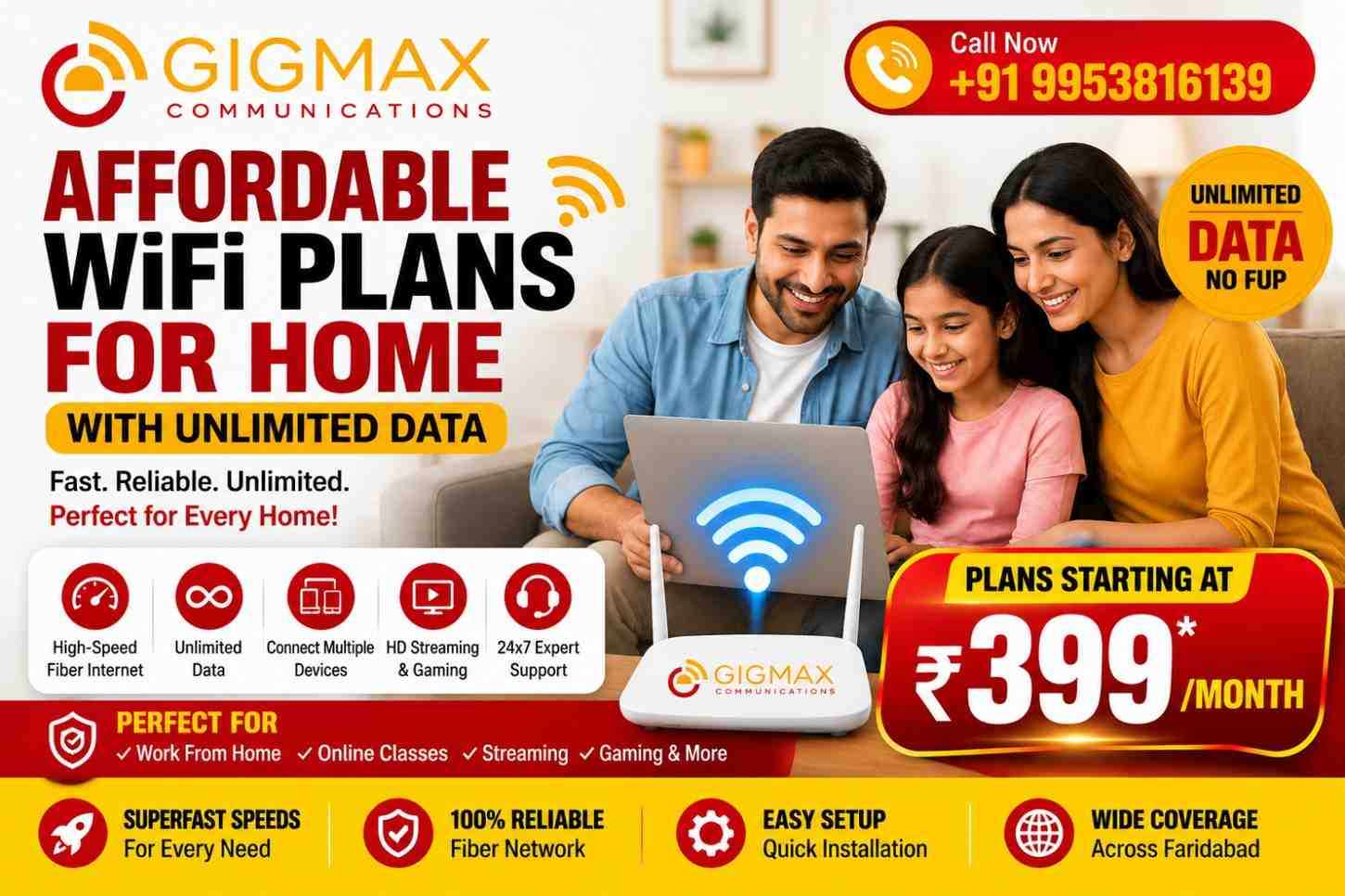 Affordable WiFi Plans for Home with Unlimited Data | GIGMAX