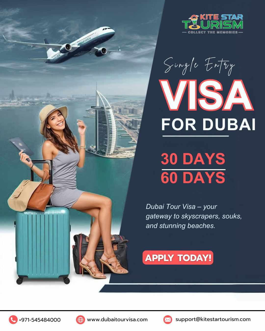 ✈️ Single Entry Dubai Visa – 30 & 60 Days 🏙️🌴