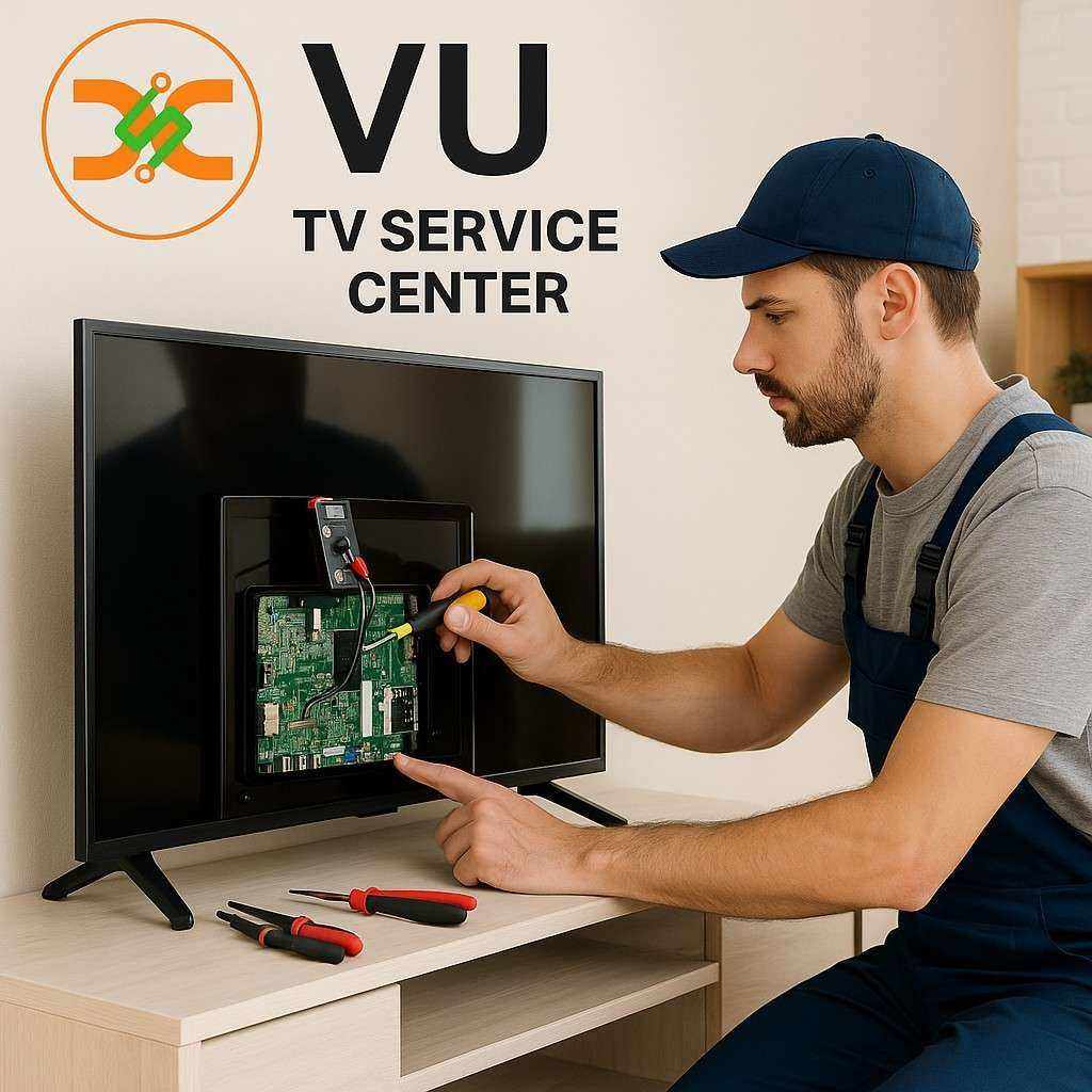 Is there a warranty on the repair work done by VU TV Service Center?