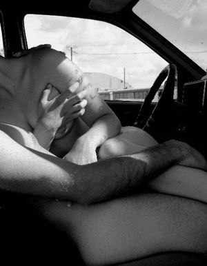 his hand on the wheel , you on his cock