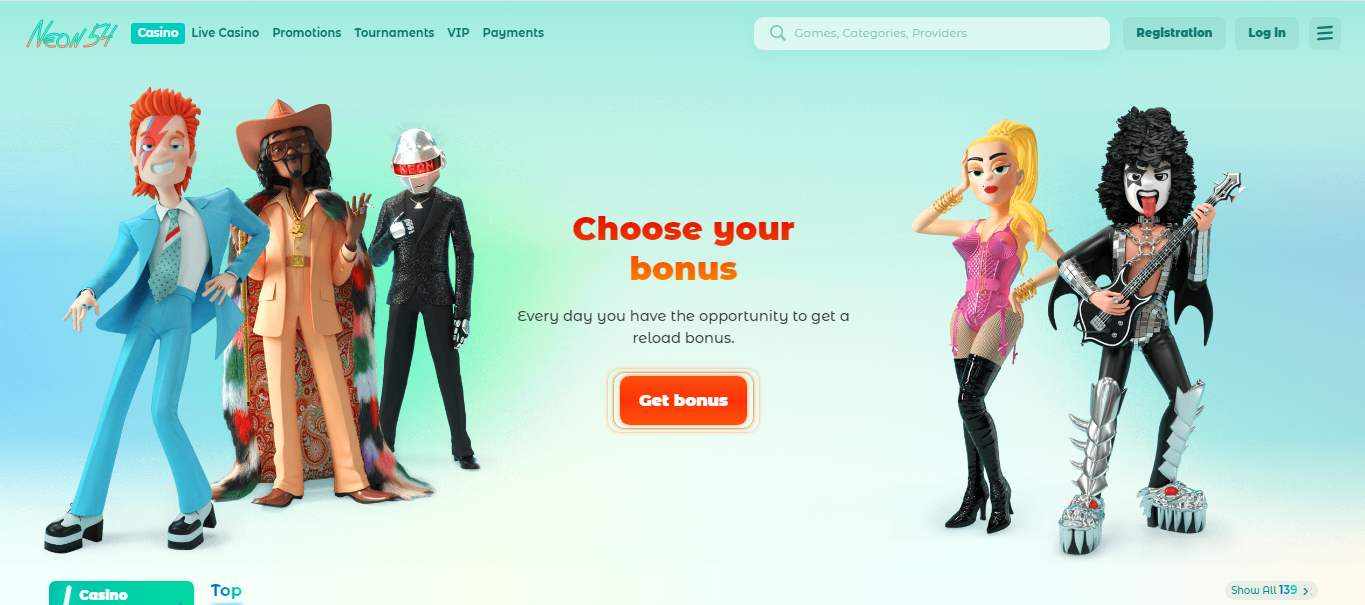 Live casino “Game Shows” en Neon54 Casino: qué esperar