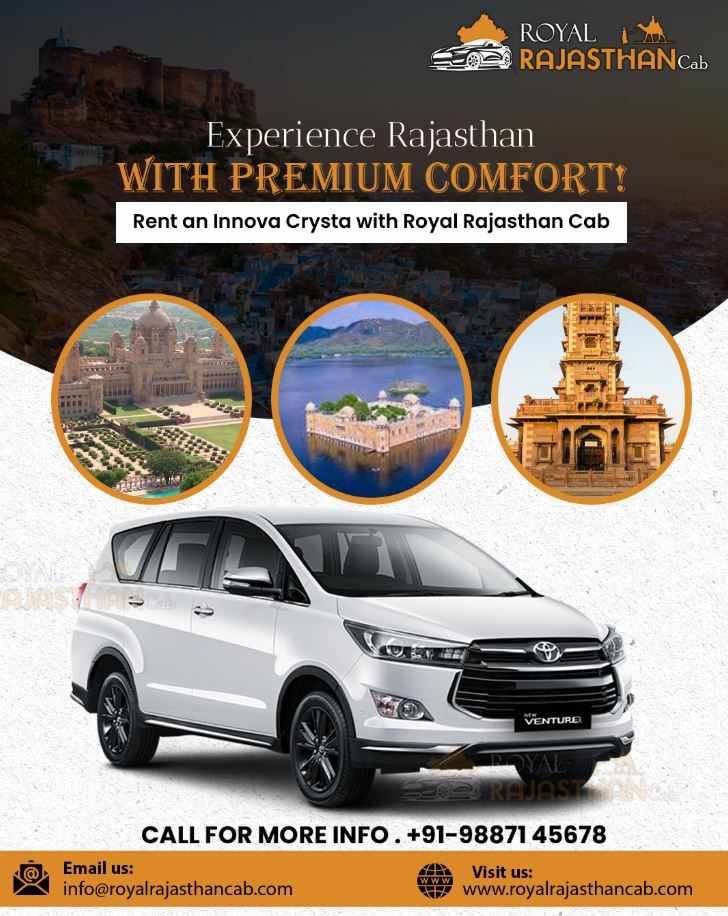 Innova Crysta Rental Jaipur – Premium & Comfortable Travel Experience
