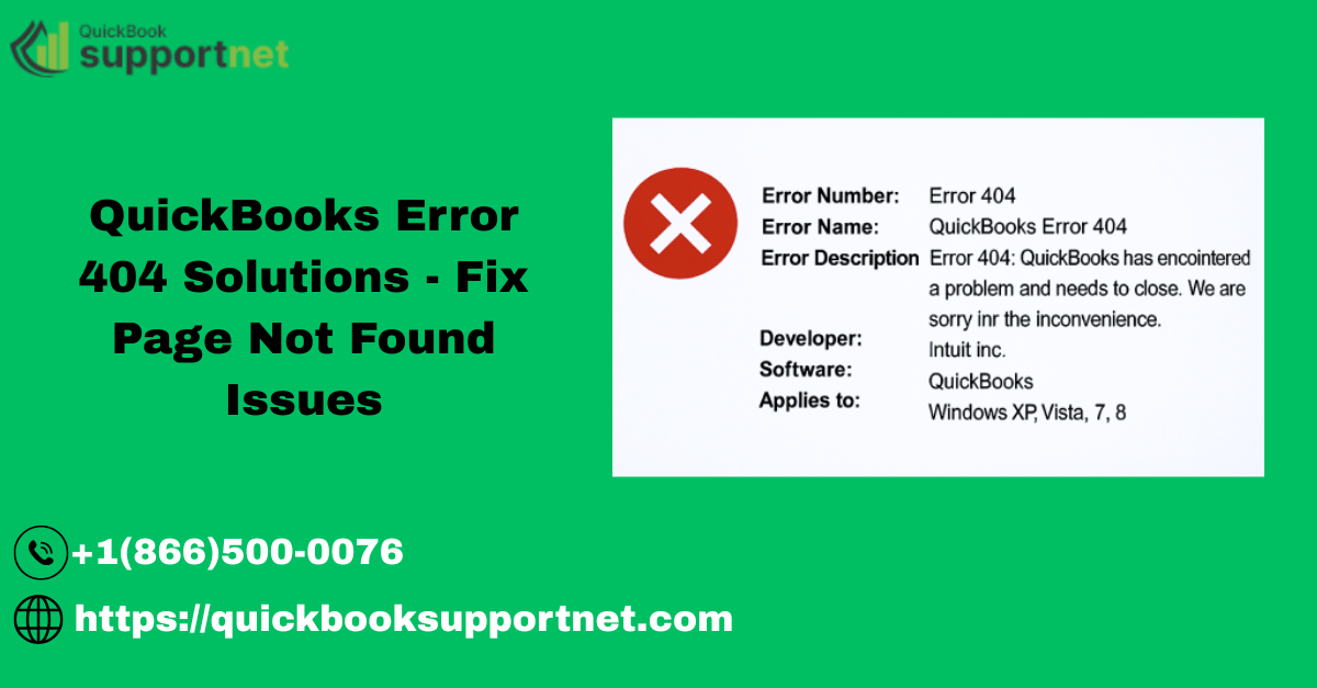 QuickBooks Error 404 Solutions - Fix Page Not Found Issues