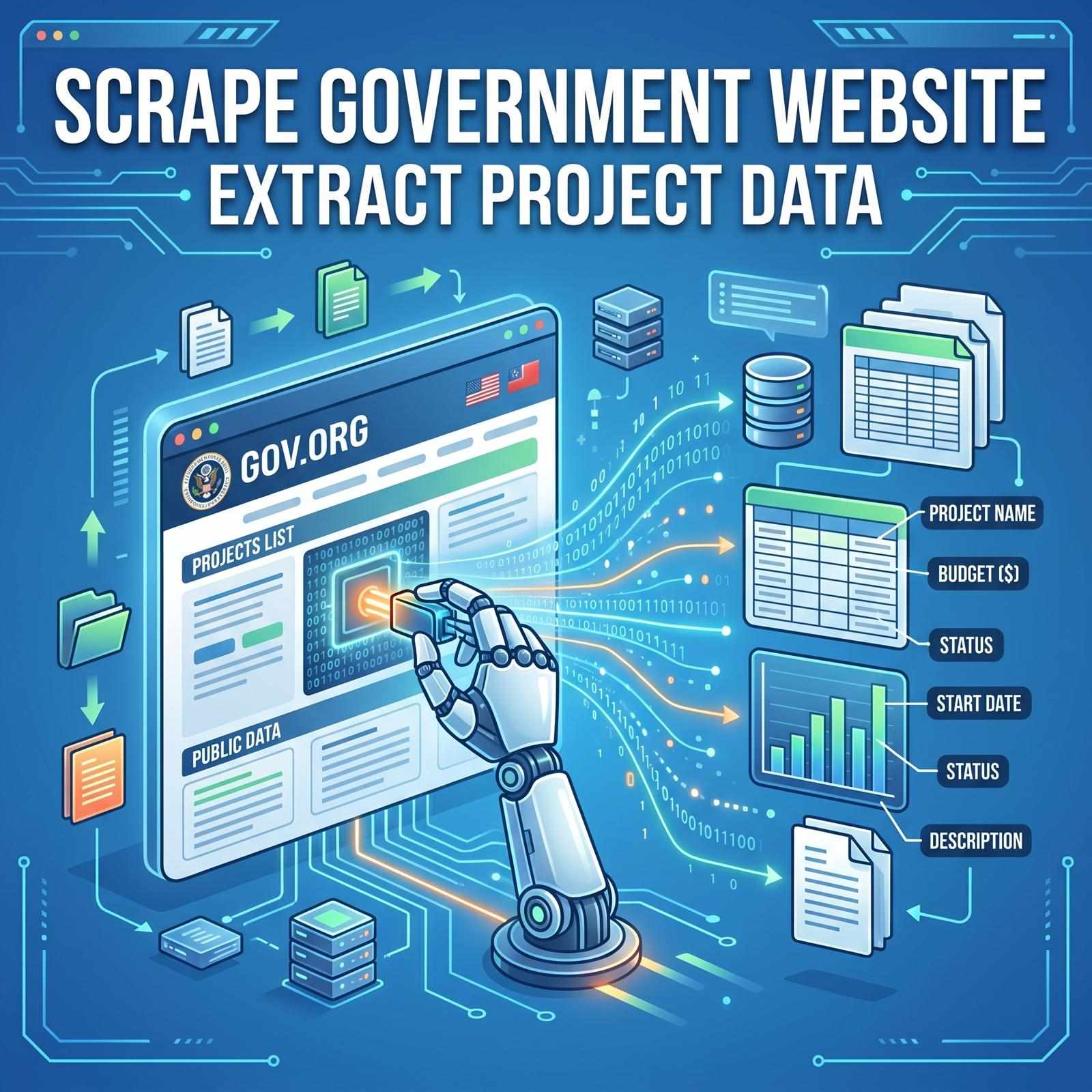 Scrape Government Website to Extract Project Data