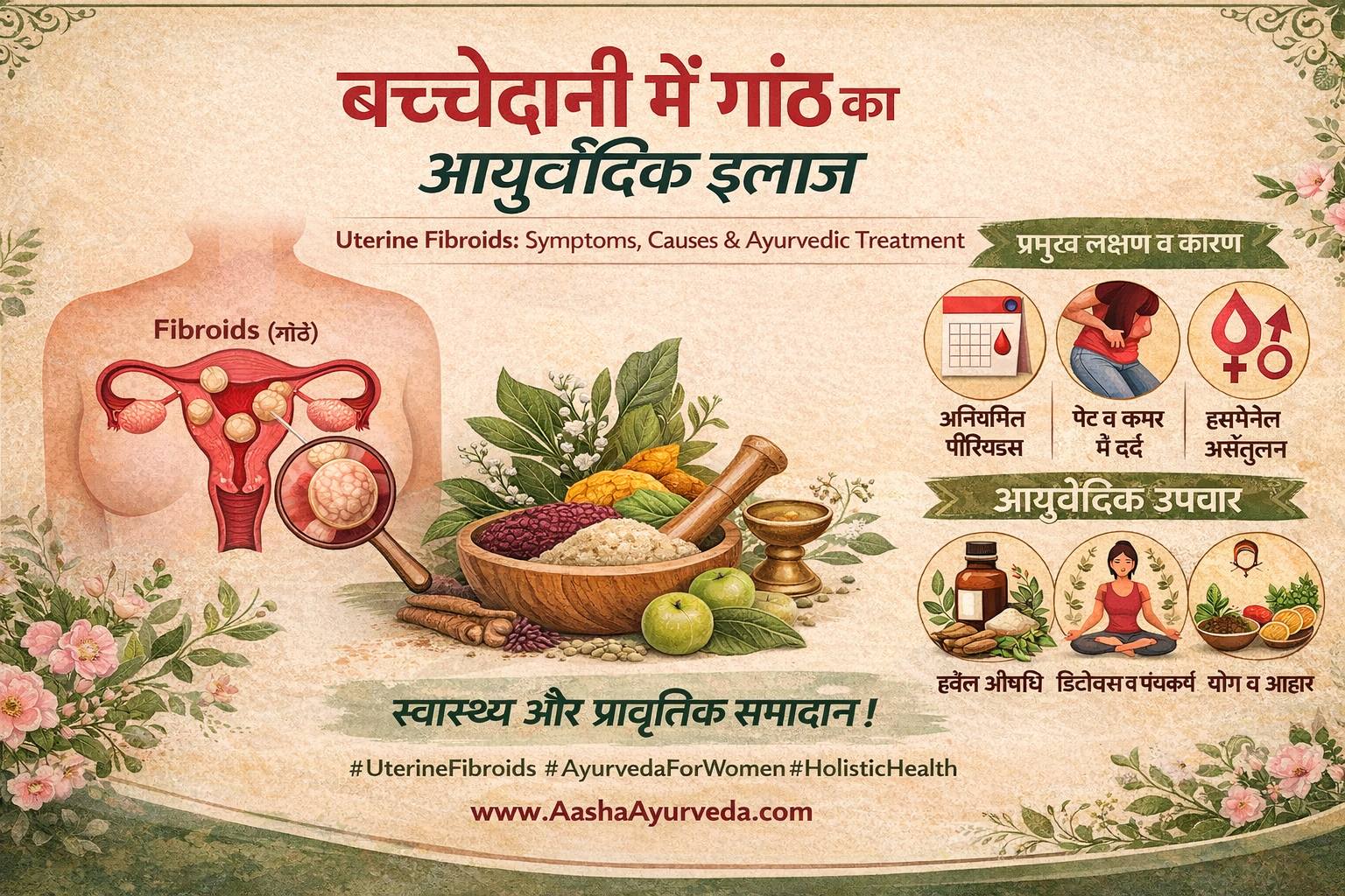 बच्चेदानी में गांठ (Uterine Fibroids): आयुर्वेदिक इलाज, लक्षण और प्राकृतिक समाधान