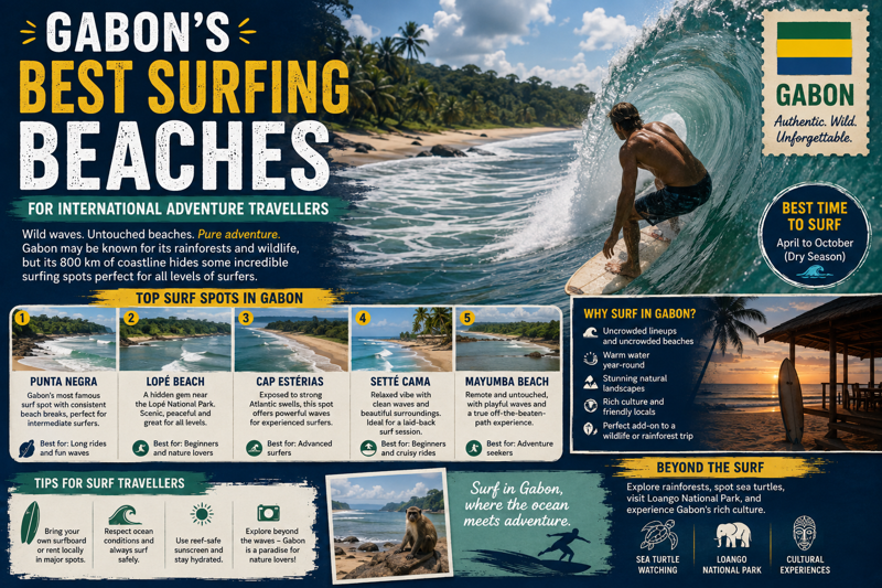 Gabon's Best Surfing Beaches for International Adventure Travellers