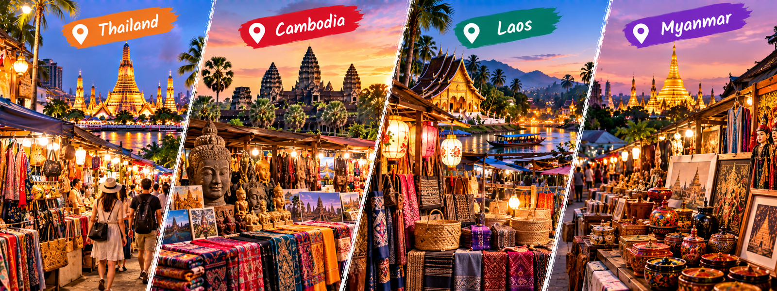 Night Markets, Shopping Streets and Traditional Crafts Across Mainland Southeast Asia