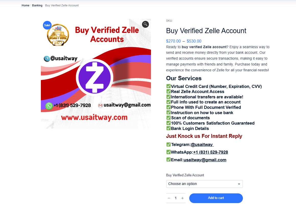 Buy Old & New Verified Zelle Accounts