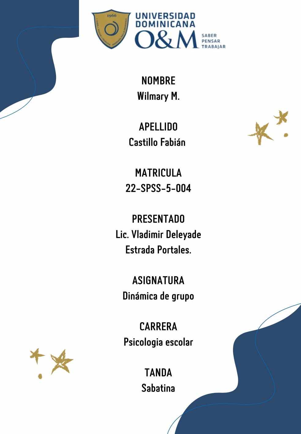 Conceptos teóricos y aplicaciones en la psicología escolar (Marca personal, Ética Profesional, Liderazgo, Resolución de conflictos y otros Dimensión Social).