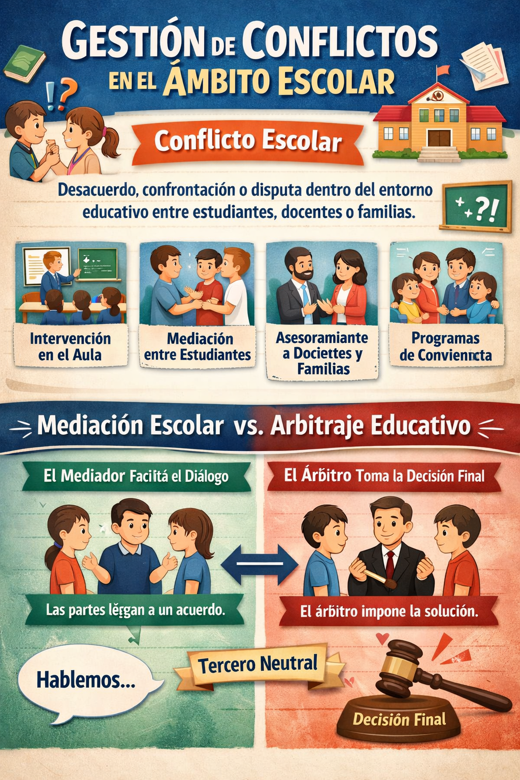 Gestión de conflictos en el ámbito escolar