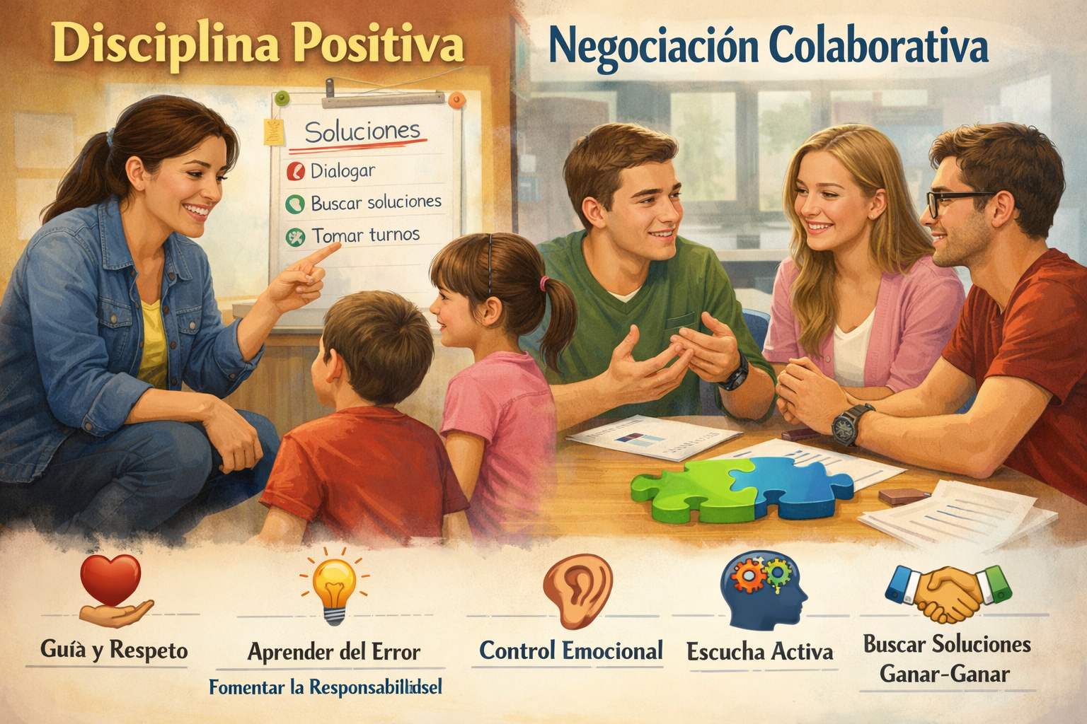 Disciplina positiva y negociación colaborativa