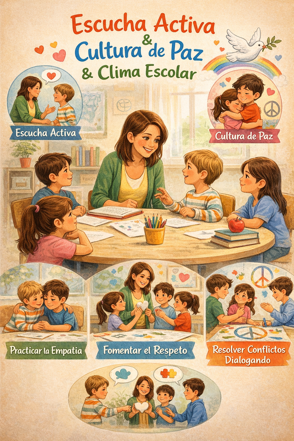 Escucha activa ,cultura de paz y clima escolar