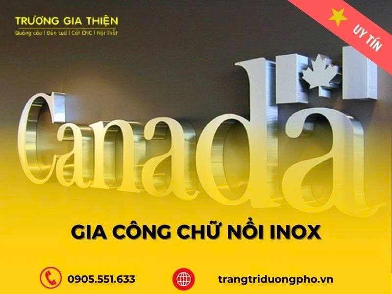 Gia công chữ nổi inox Trương Gia Thiện
