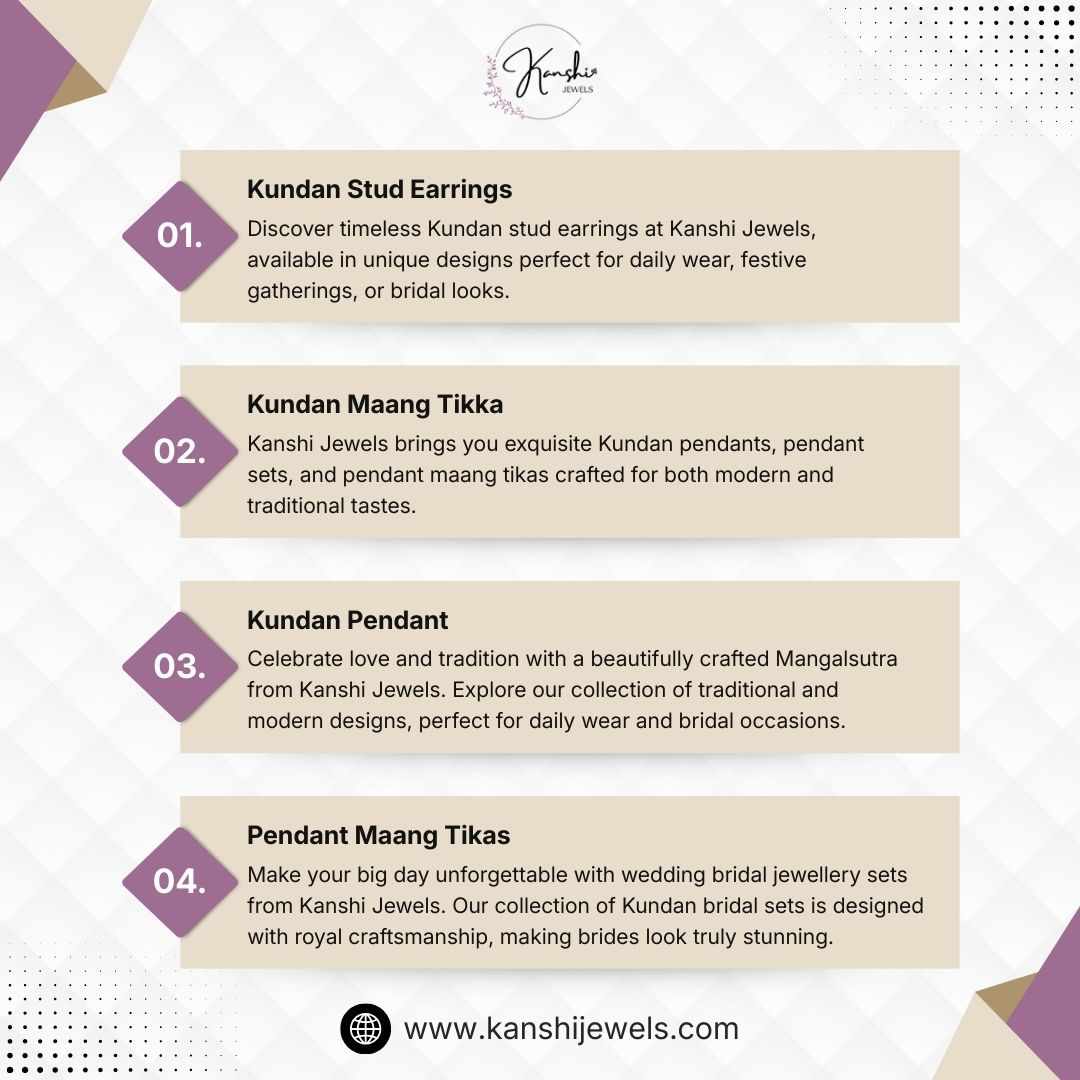 Classic Kundan Stud Earrings for Daily & Bridal Wear | Kanshi Jewels