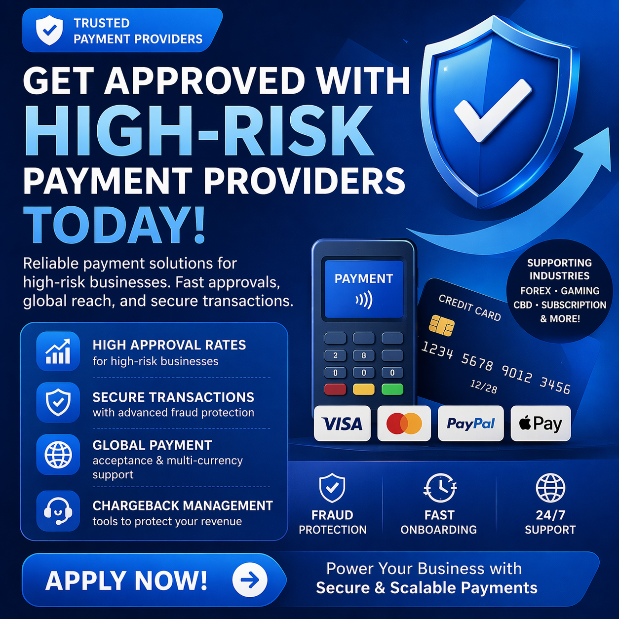 Get Approved with High-Risk Payment Providers Today