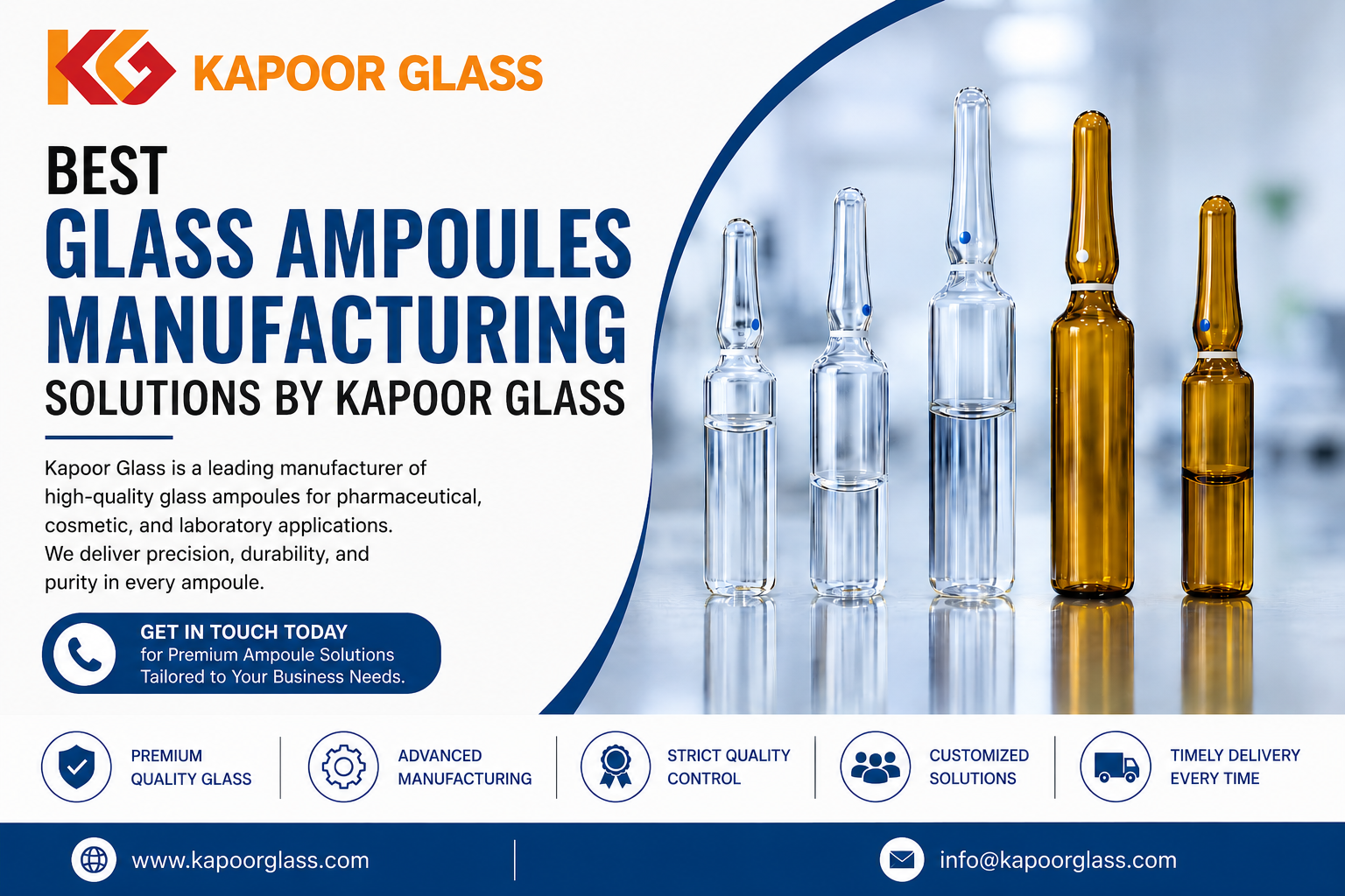 Best Glass Ampoules Manufacturing Solutions by Kapoor Glass
