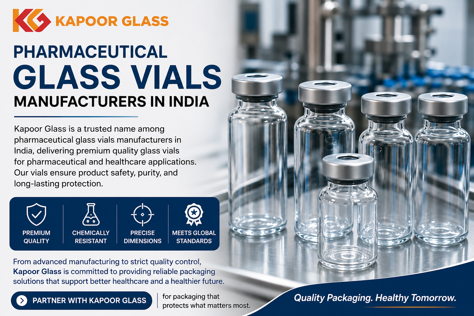 Leading Pharmaceutical Glass Vials Manufacturers in India | Kapoor Glass