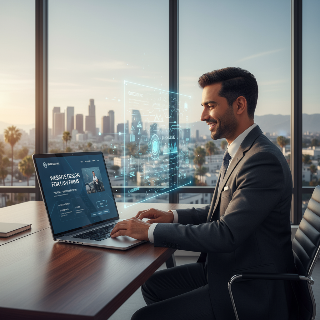 Professional law firm website design hero banner for Los Angeles legal practices