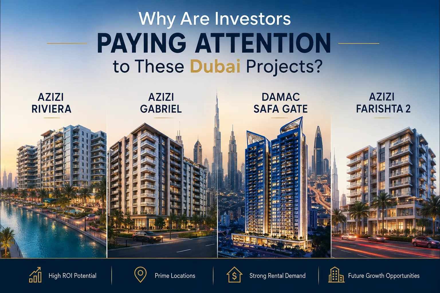 Why Are Investors Paying Attention to Azizi Riviera, Azizi Gabriel, DAMAC Safa Gate, and Azizi Farishta 2?
