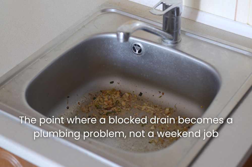 The point where a blocked drain becomes a plumbing problem, not a weekend job