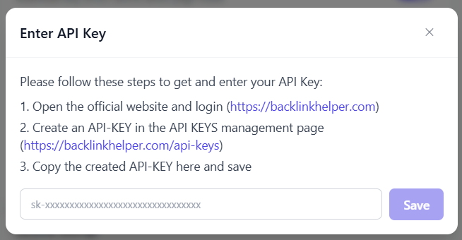 Enter API Key