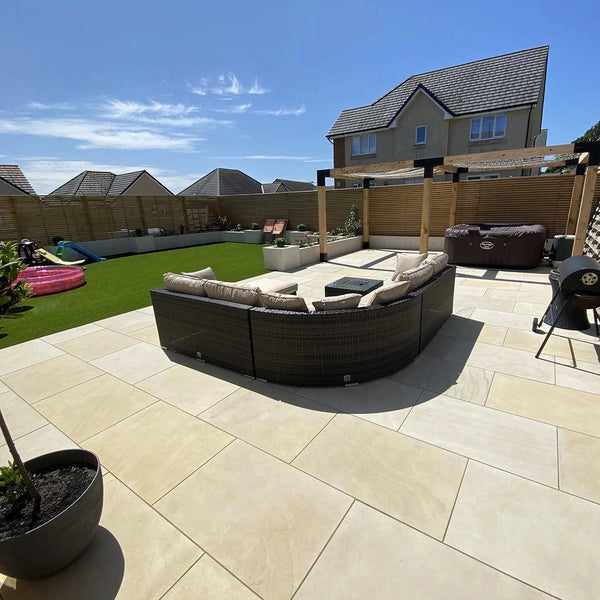 Elegant and Durable Smooth Sandstone Paving for Outdoor Spaces