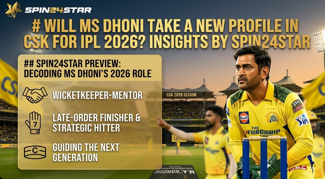 Will MS Dhoni Take a New Profile in CSK for IPL 2026? Insights by Spin24star