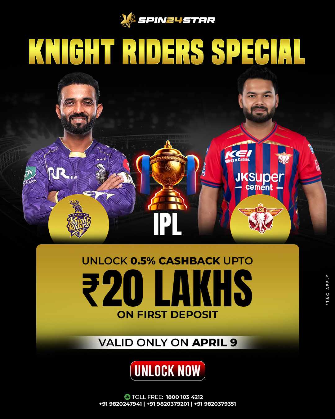 Spin24star KKR vs LSG IPL 2026: Eden Gardens Thriller -Will KKR Revive or Will LSG Overpower?