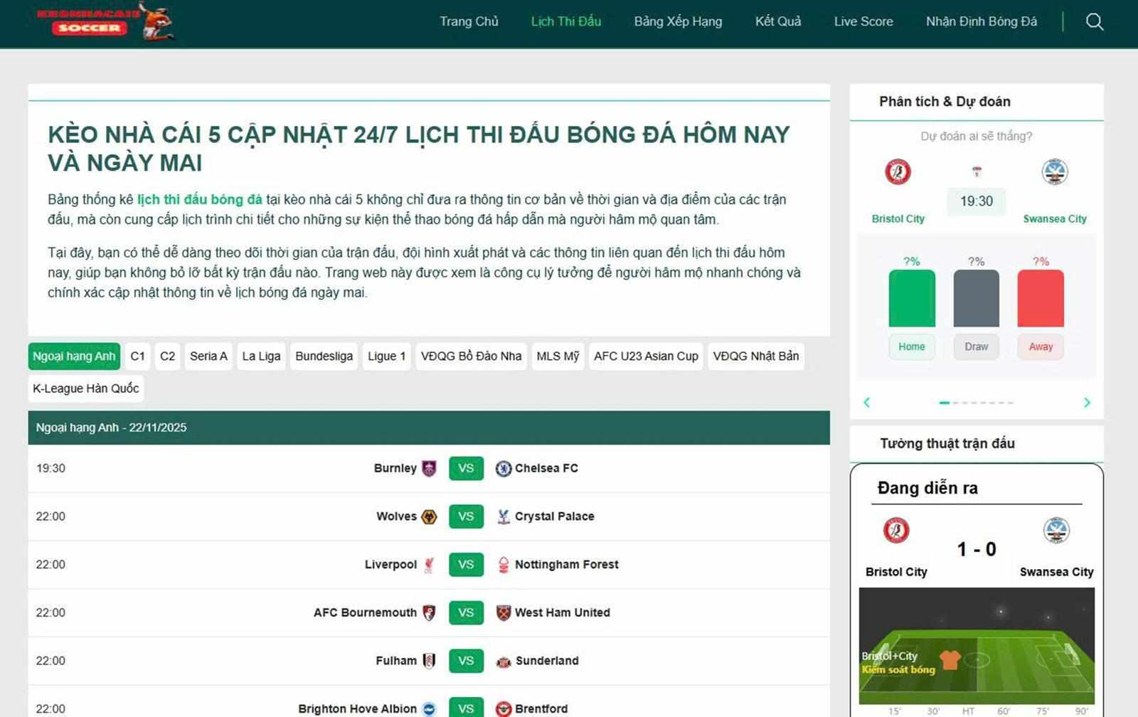 Vì sao lịch thi đấu bóng đá luôn được tìm kiếm mỗi ngày