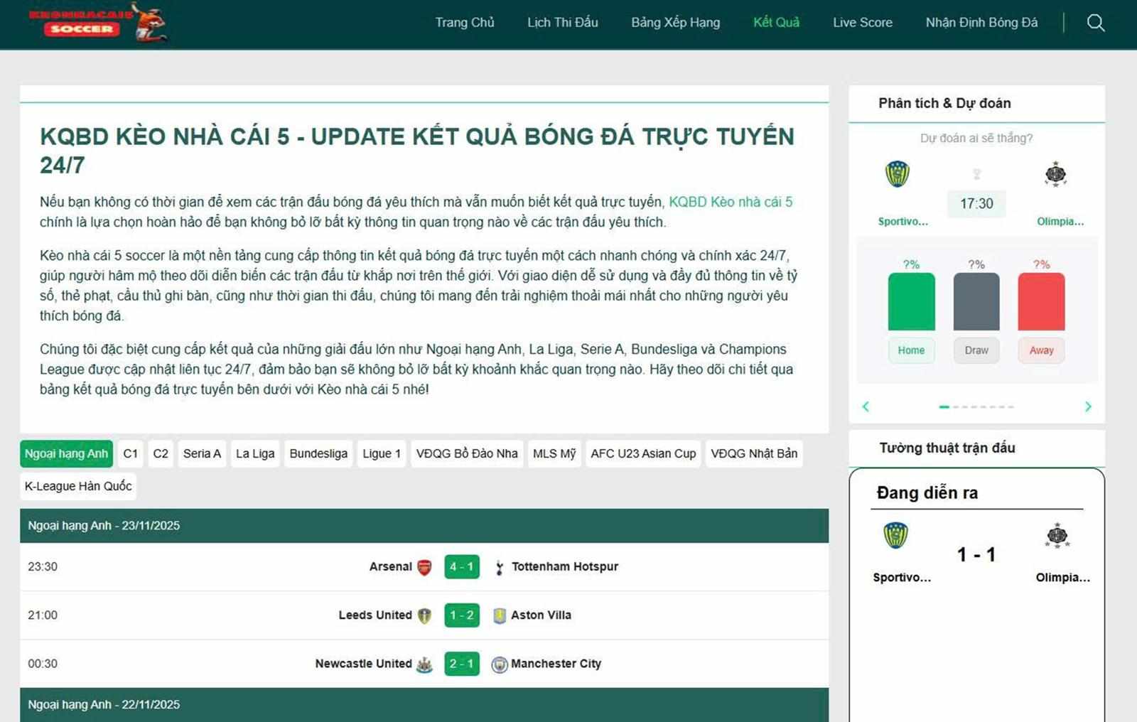 Lợi ích khi theo dõi KQBD tại Kèo nhà cái 5 dành cho người đam mê bóng đá