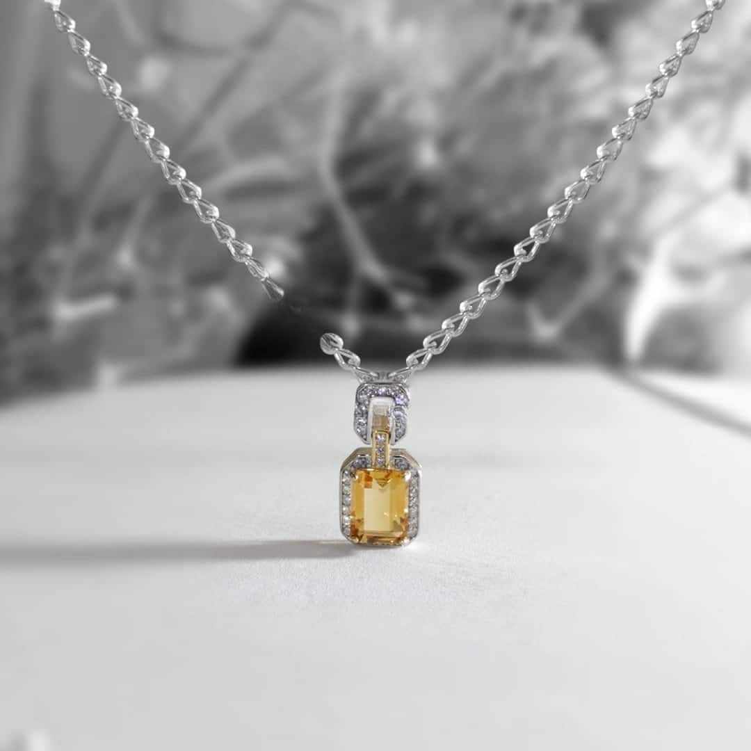 Citrine Sterling Silver Pendant | Shubhanjalistore.com