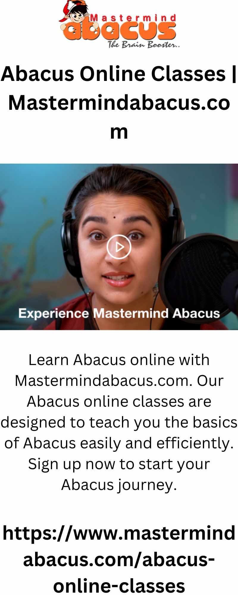 Abacus Online Classes | Mastermindabacus.com