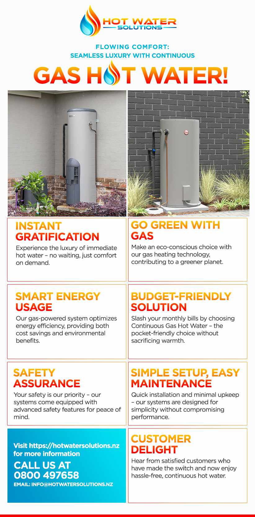 Flowing Comfort: Seamless Luxury with Continuous Gas Hot Water!