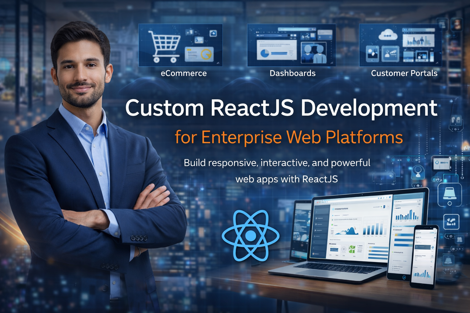 Custom ReactJS Development for Enterprise Web Platforms.