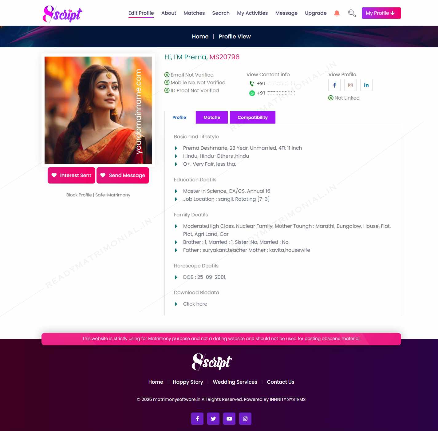 PHP Matrimony Script
