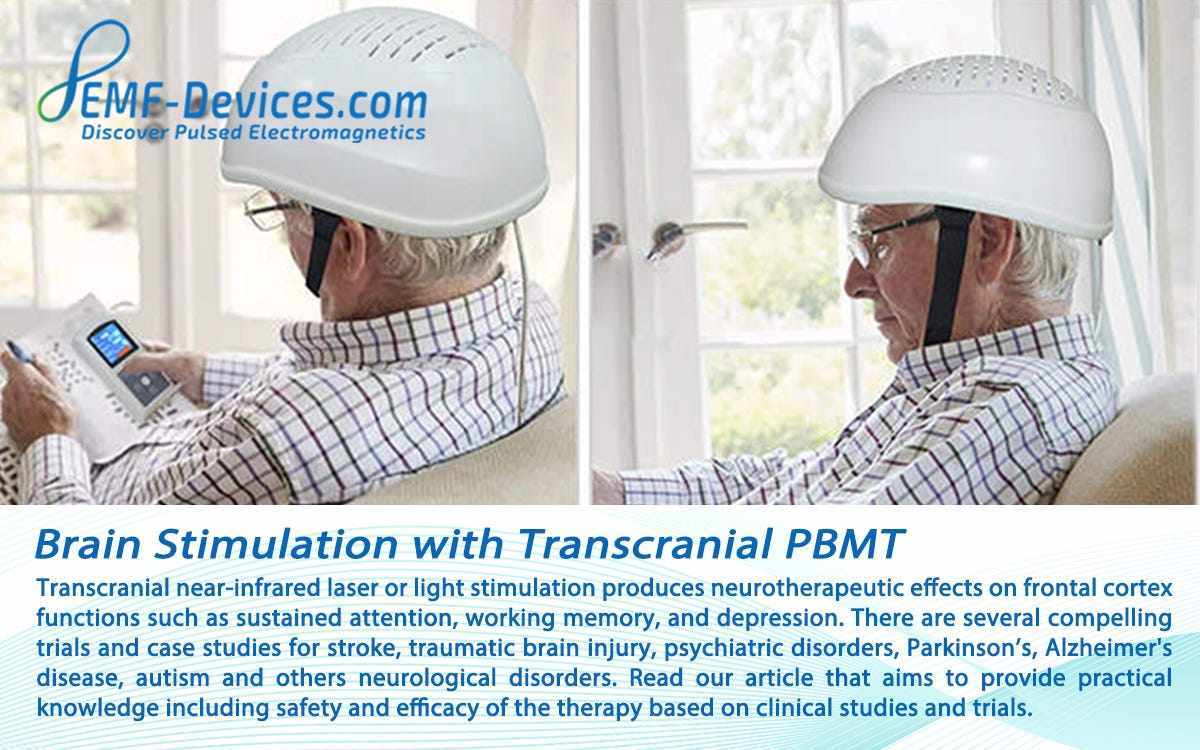 Transcranial near-infrared laser or light stimulation produces neurotherapeutic effects on frontal cortex functions such as sustained attention, working memory, and depression. There are several clinical trials on transcranial LLLT for stroke, traumatic brain injury, psychiatric disorders, Parkinson’s, Alzheimer's disease, autism and more. Read this article to learn more.