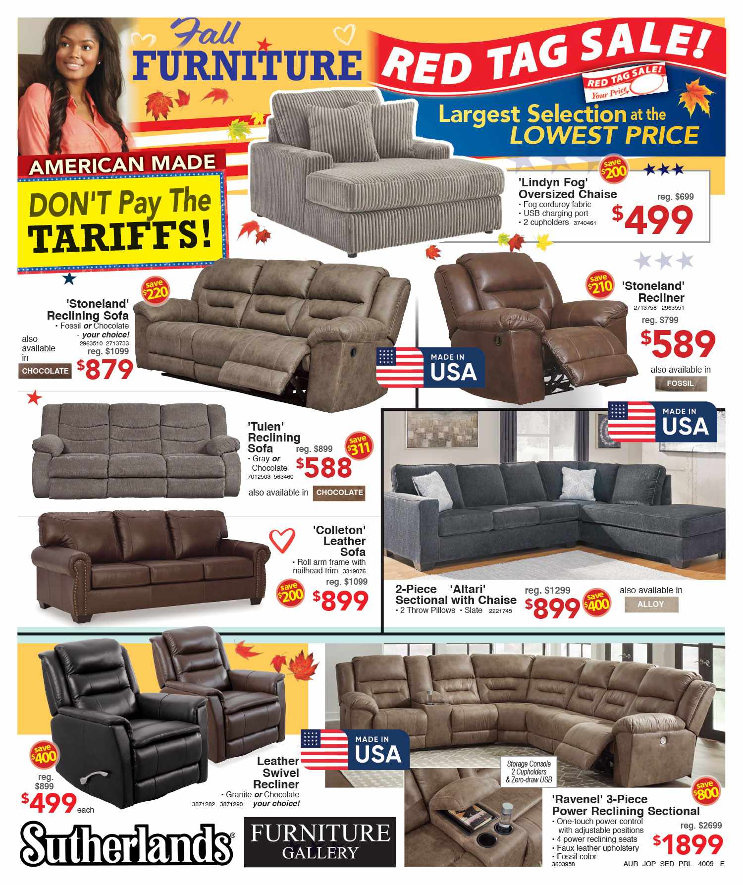 Sutherlands Fall Furniture Red Tag Sale | American-Made Sofas, Recliners & Sectionals at the Lowest Prices