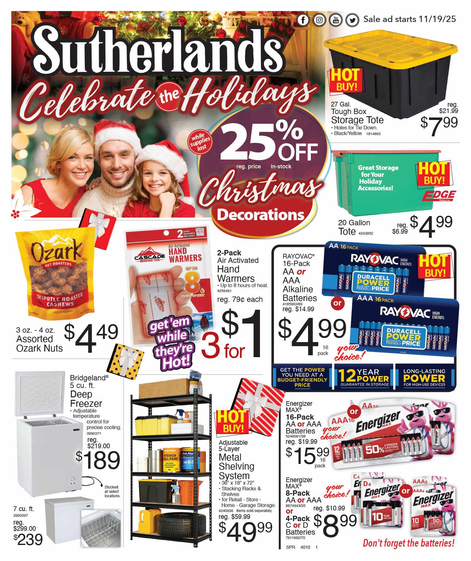 Sutherlands Holiday Sale 2025 – Huge Savings on Appliances, Storage, Batteries & Christmas Decor!