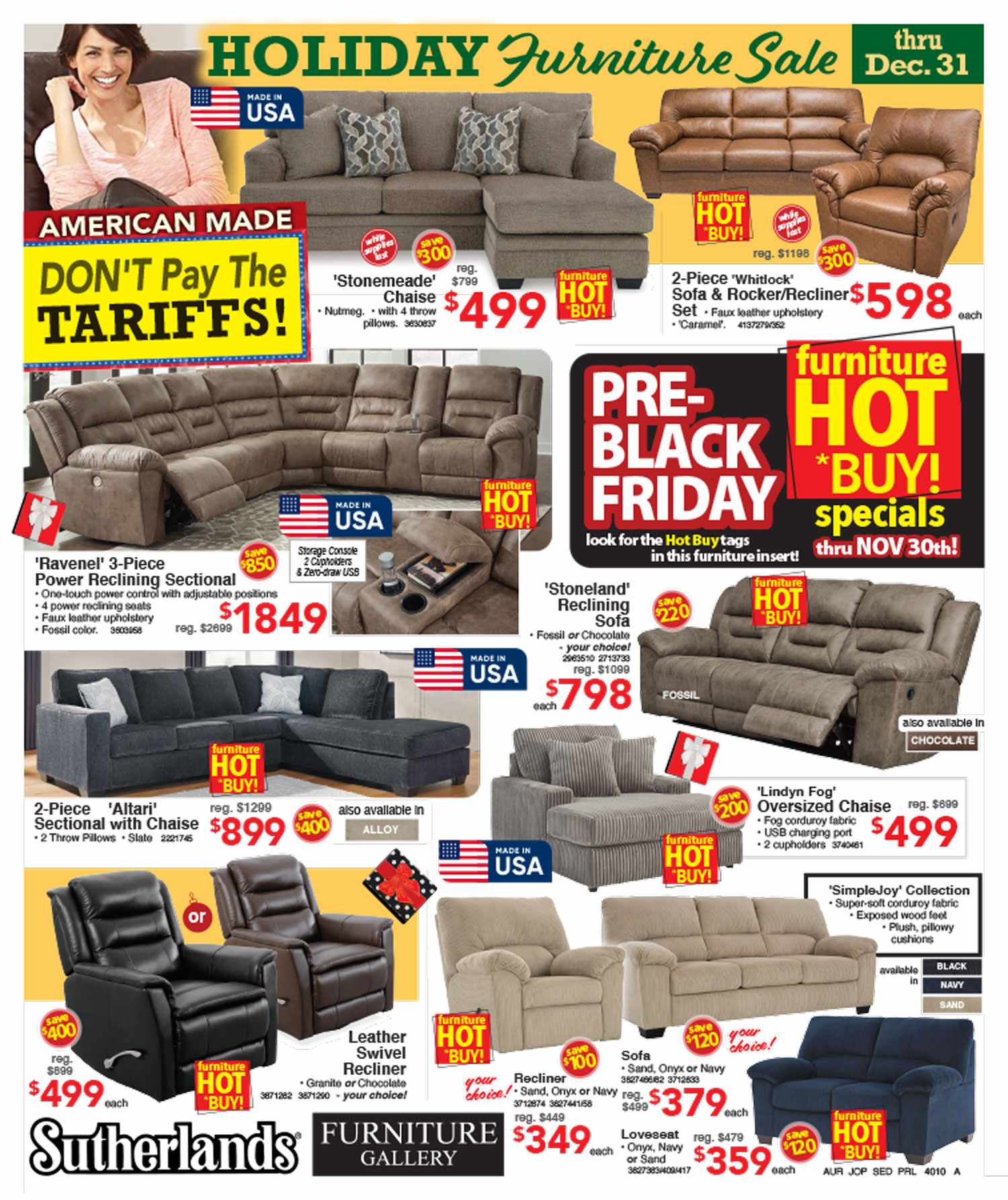 Holiday Furniture Sale – American-Made Sofas, Sectionals & Recliners