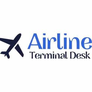 Airline terminal desk logo