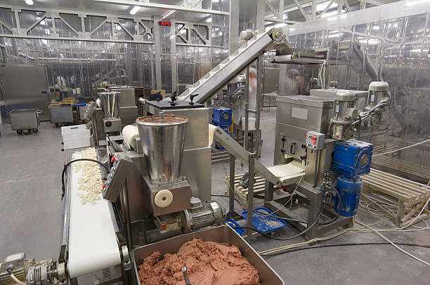 Production line in the food factory.  scada for food production stock pictures, royalty-free photos & images