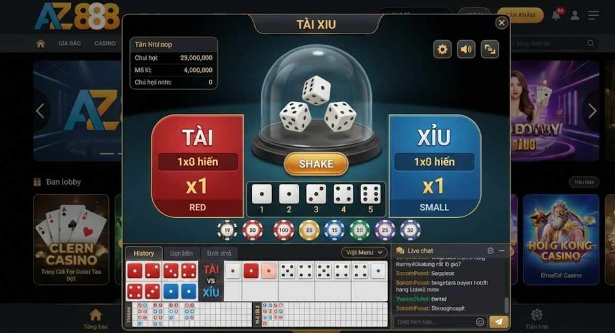 Tài xỉu Online – Luật Chơi Và Hướng Dẫn Cá Cược Tại AZ888